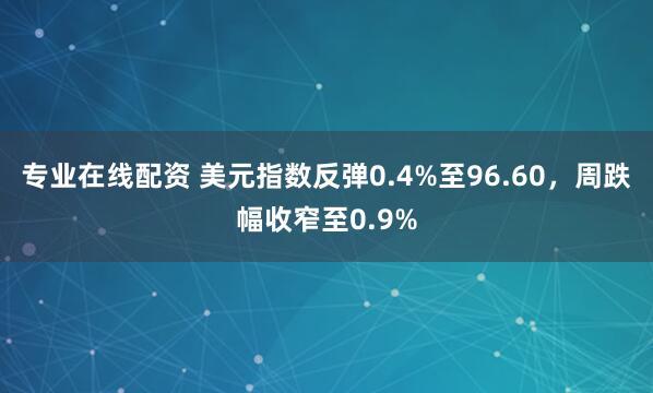 专业在线配资 美元指数反弹0.4%至96.60，周跌幅收窄至0.9%